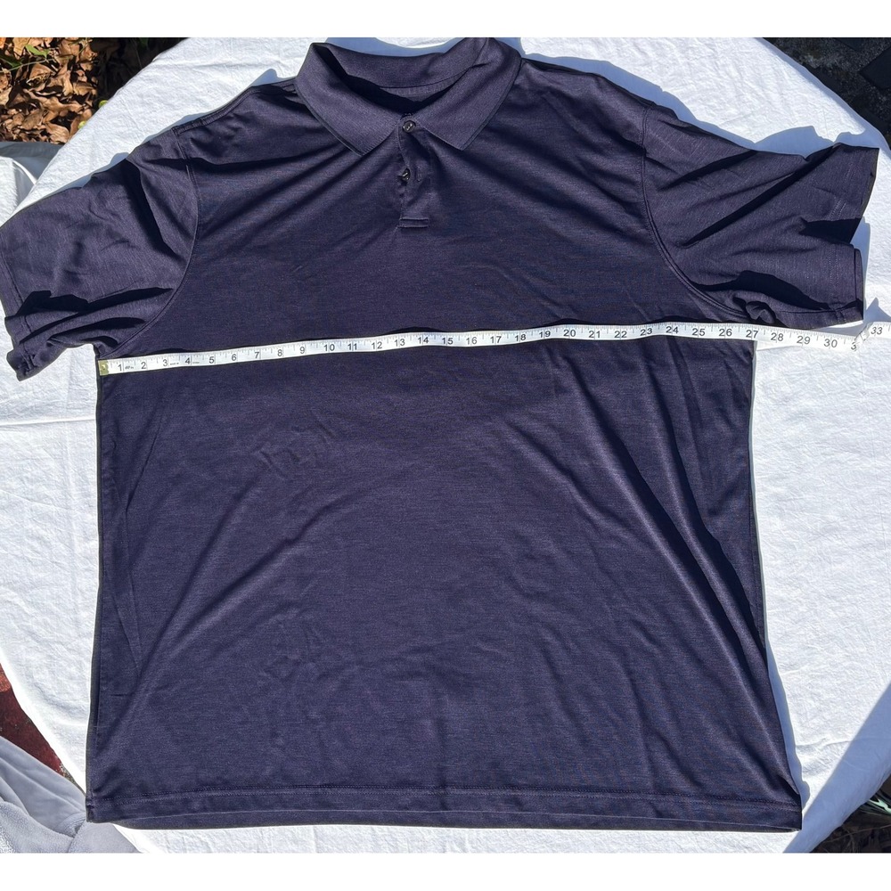 Haggar Mens Dark Navy Blue Performance Polo Shirt XXL EEG Short Sleeve